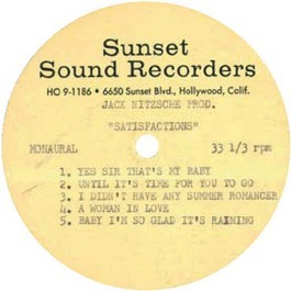 Satisfactions - LP - Sunset Sound Recorders Acetate