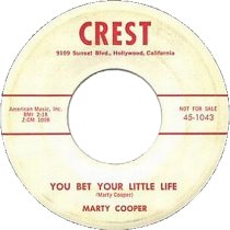Marty Cooper's first 45. Scan courtsey Frank Udo